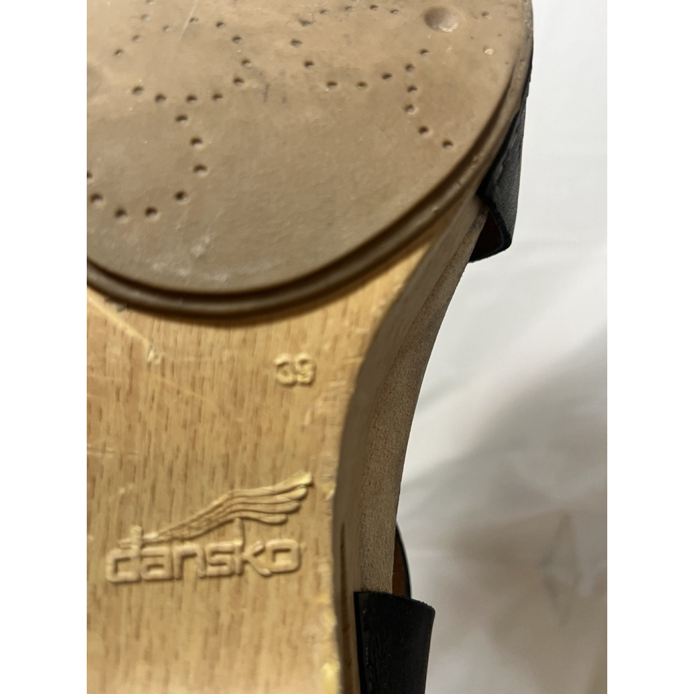 Dansko Tasha Black Leather Slingback Wedge Clog Sandals size 39 Us size 8.5-9 - Picture 7 of 15